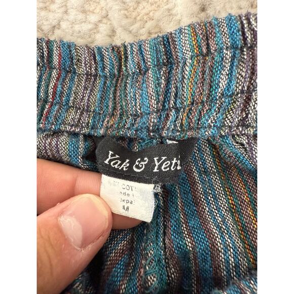 Yak Yeti Sz M Artsy Boho Drawstring Elastic Waist Casual Pants Colorful Trousers - Picture 9 of 10